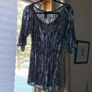 Rue21❤️‍🔥Black and White Geometric Romper